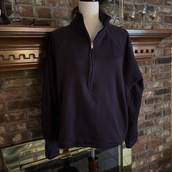 Athleta Tops - Athleta Purple Quarter Zip Shirt Size XL Fleece Cropped